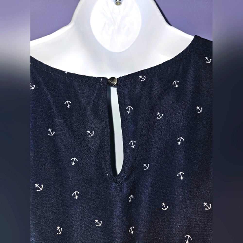 Babydoll dress with anchors print - Picture 5 of 6